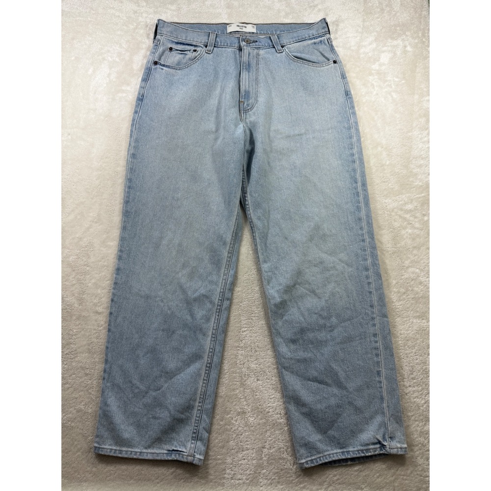 Hollister Mens Baggy Light Wash Denim Jeans W34xL32 Meas: 35x31